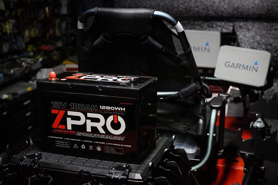 12V 100Ah ZPRO Lithium Battery on boat